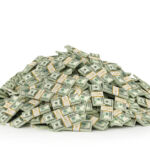Stacks of Hundred US Dollars. 3d illustration