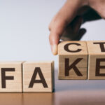 Fact or Fake concept, change wooden cube