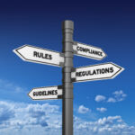 COMPLIANCE RULES REGULATIONS GUIDELINES Directional Sign - 3D Rendering