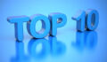 TOP 10 on Blue Background