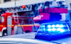 Photo of police car and fire truck.