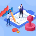 Signing a contract, two businessmen signing a contract