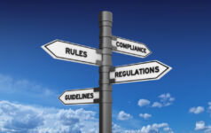 COMPLIANCE RULES REGULATIONS GUIDELINES Directional Sign - 3D Rendering