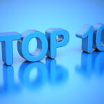 TOP 10 on Blue Background