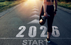 Concept of new professional achievements in the new year 2026 and success. New Year 2026 with new ambitions, challenge, plans, goals and visions.Sports girl who wants to start the year 2026