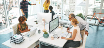 Shot of a group of businesspeople working in an office