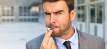 Pissed off man making some noise.