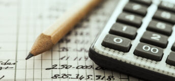 Calculator and pencil