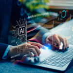 AI growing. Exploring Artificial Intelligence Innovations Virtual Workspace Digital Technology Modern Office Close-Up View Future Concepts for Enhanced Productivity