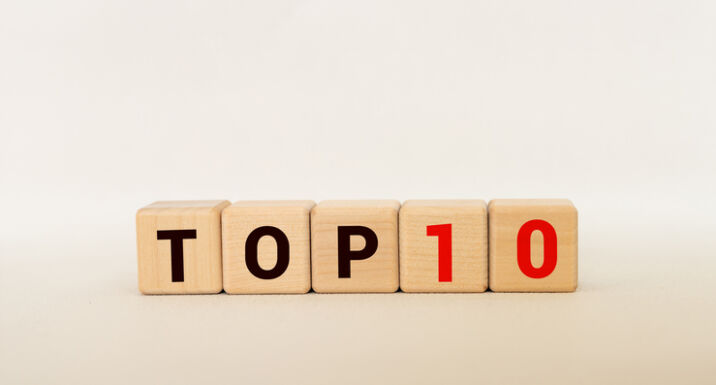 The top 10 RCW stories for May Top 10 sign made of wooden dices on a table i a bright environment with blue colors