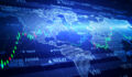 Digital Data Financial Investment and Trading Trends, Financial Diagram with Graph Stock Numbers, Investment Background, Recession Global Market, Crisis, Inflation, Deflation, 3d rendering